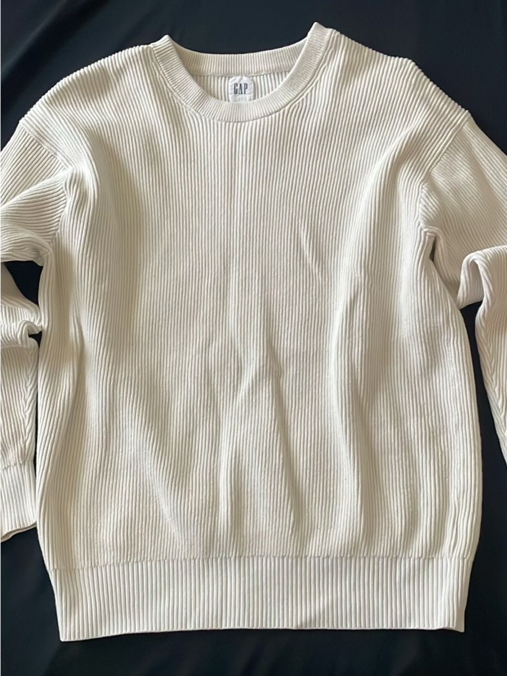 GAP Men's Ribbed Crewneck Sweater in Cream
